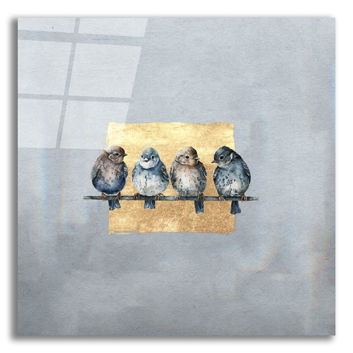 Sparrows On A Branch by Svetlana Aleynikova acrylic glass wall art