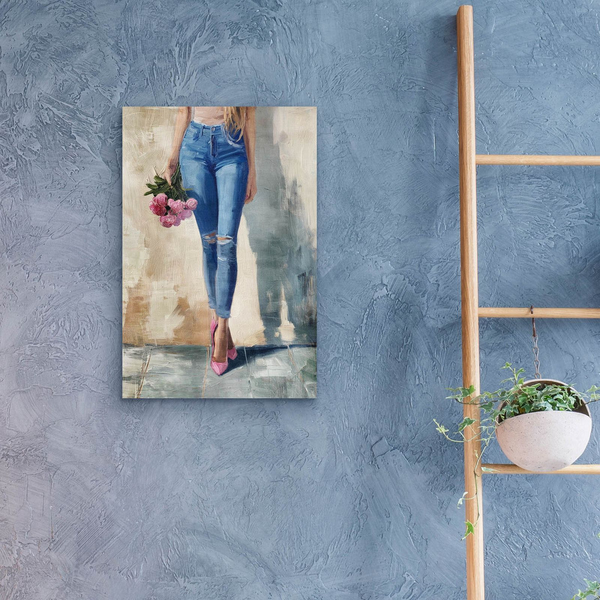 Standing With Roses by Svetlana Aleynikova - 16x24 acrylic wall art in a room