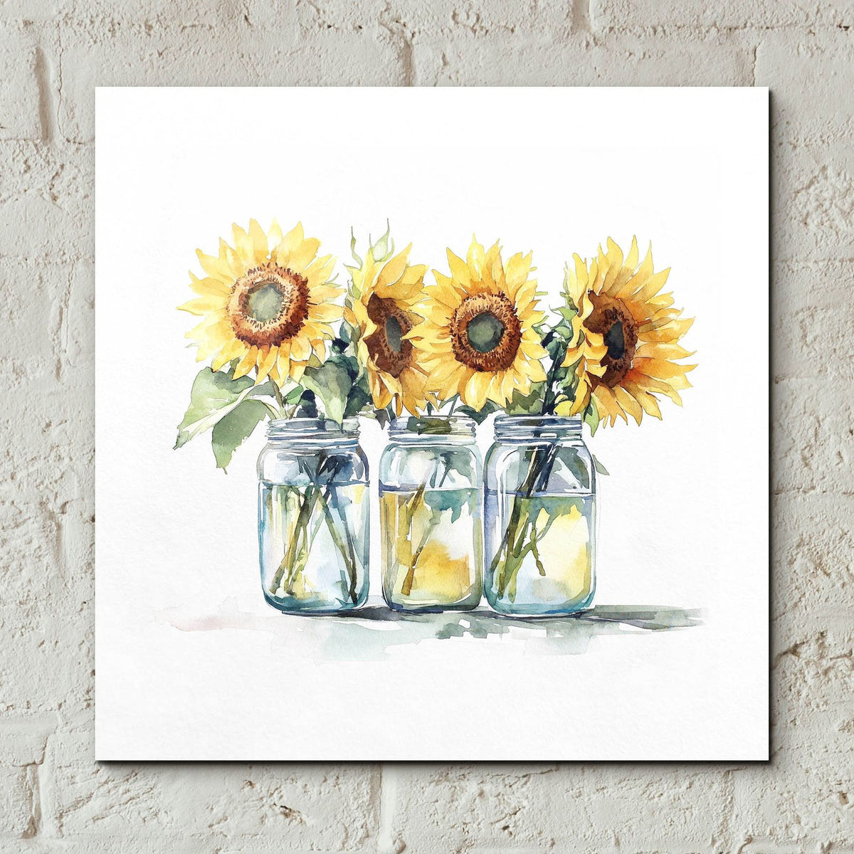 Sunflower Composition by Svetlana Aleynikova - 12x12 acrylic wall art in a room