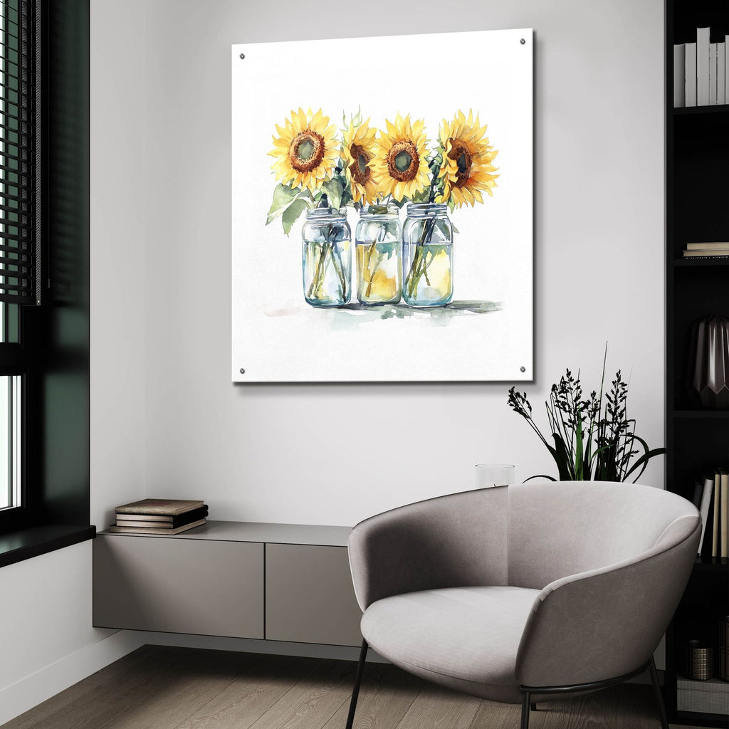 Sunflower Composition by Svetlana Aleynikova - 36x36 acrylic wall art in a room