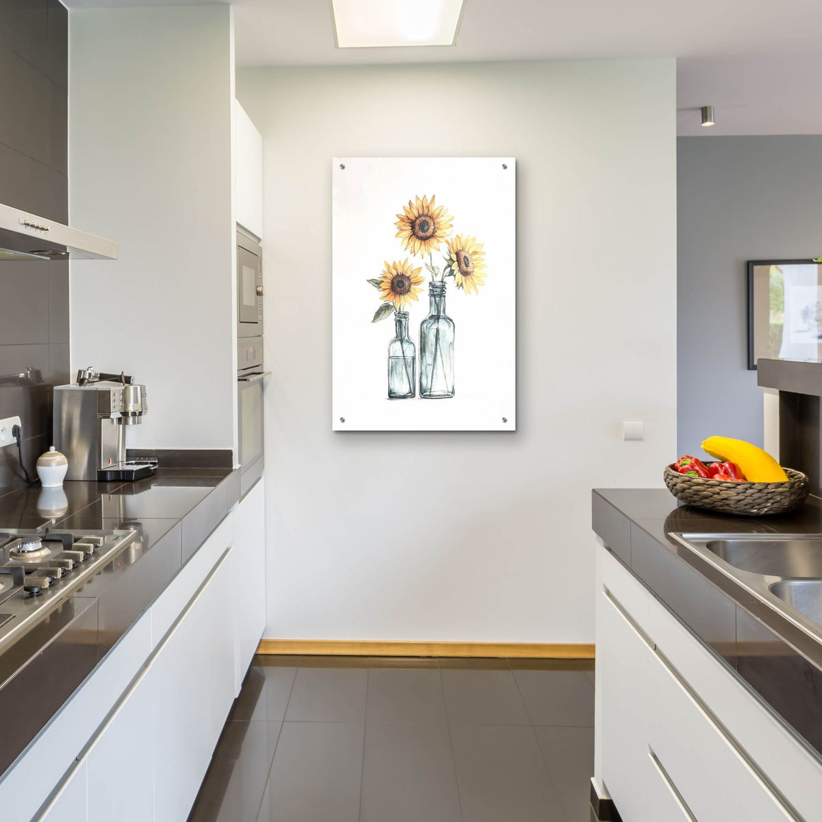 Sunflowers In Bottles by Svetlana Aleynikova - 24x36 acrylic wall art in a room