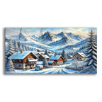 Alpine Village In Snow Paining by Rey Klimt acrylic glass wall art