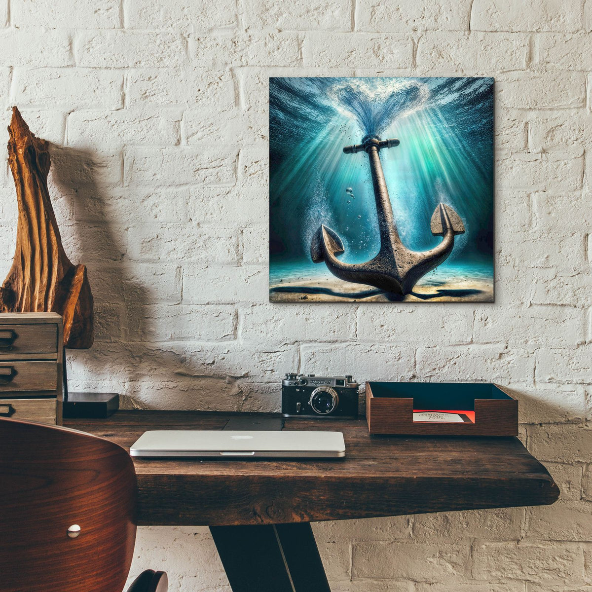 Anchor Drop by Rey Klimt - 12x12 acrylic wall art in a room