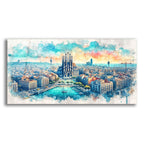 Barcelona Watercolor by Rey Klimt acrylic glass wall art