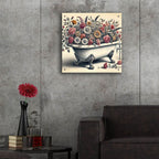 Bathtub Of Flowers by Rey Klimt - 24x24 acrylic wall art in a room