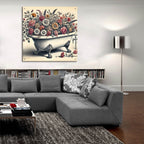 Bathtub Of Flowers by Rey Klimt - 36x36 acrylic wall art in a room