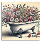Bathtub Of Flowers by Rey Klimt acrylic glass wall art