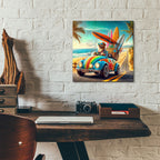 Beach Dog Surf by Rey Klimt - 12x12 acrylic wall art in a room