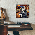 Biker Bar Husky Dog by Rey Klimt - 12x12 acrylic wall art in a room