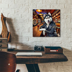Biker Bar Husky Dog by Rey Klimt - 12x12 acrylic wall art in a room