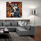 Biker Bar Husky Dog by Rey Klimt - 36x36 acrylic wall art in a room