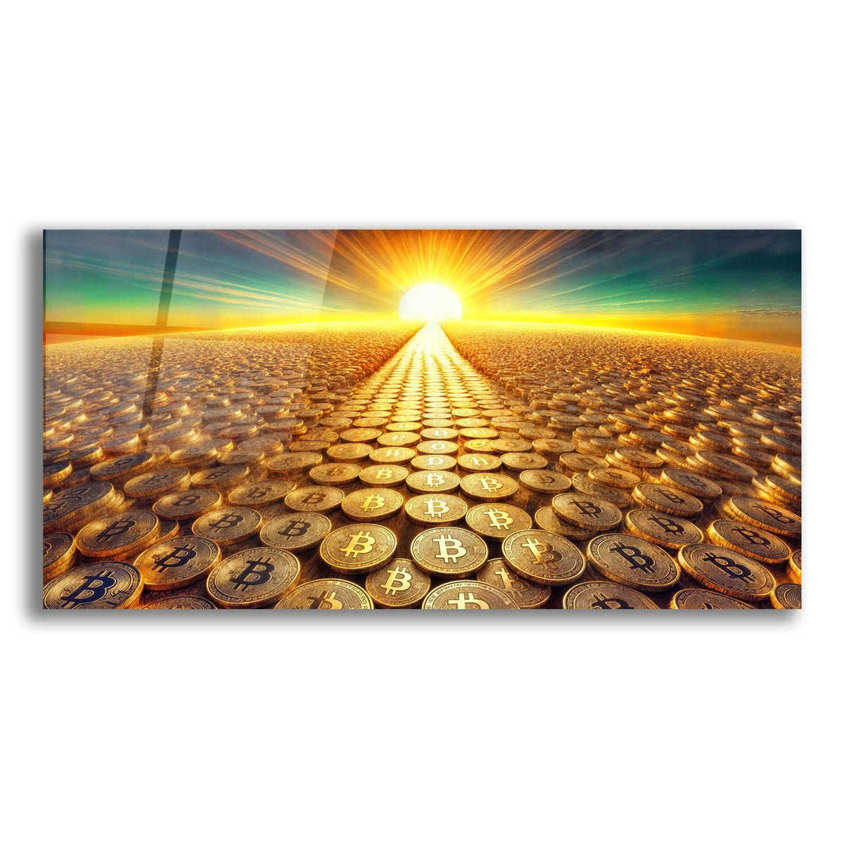 Bitcoin Crypto Road To Prosperity & Wealth by Rey Klimt acrylic glass wall art