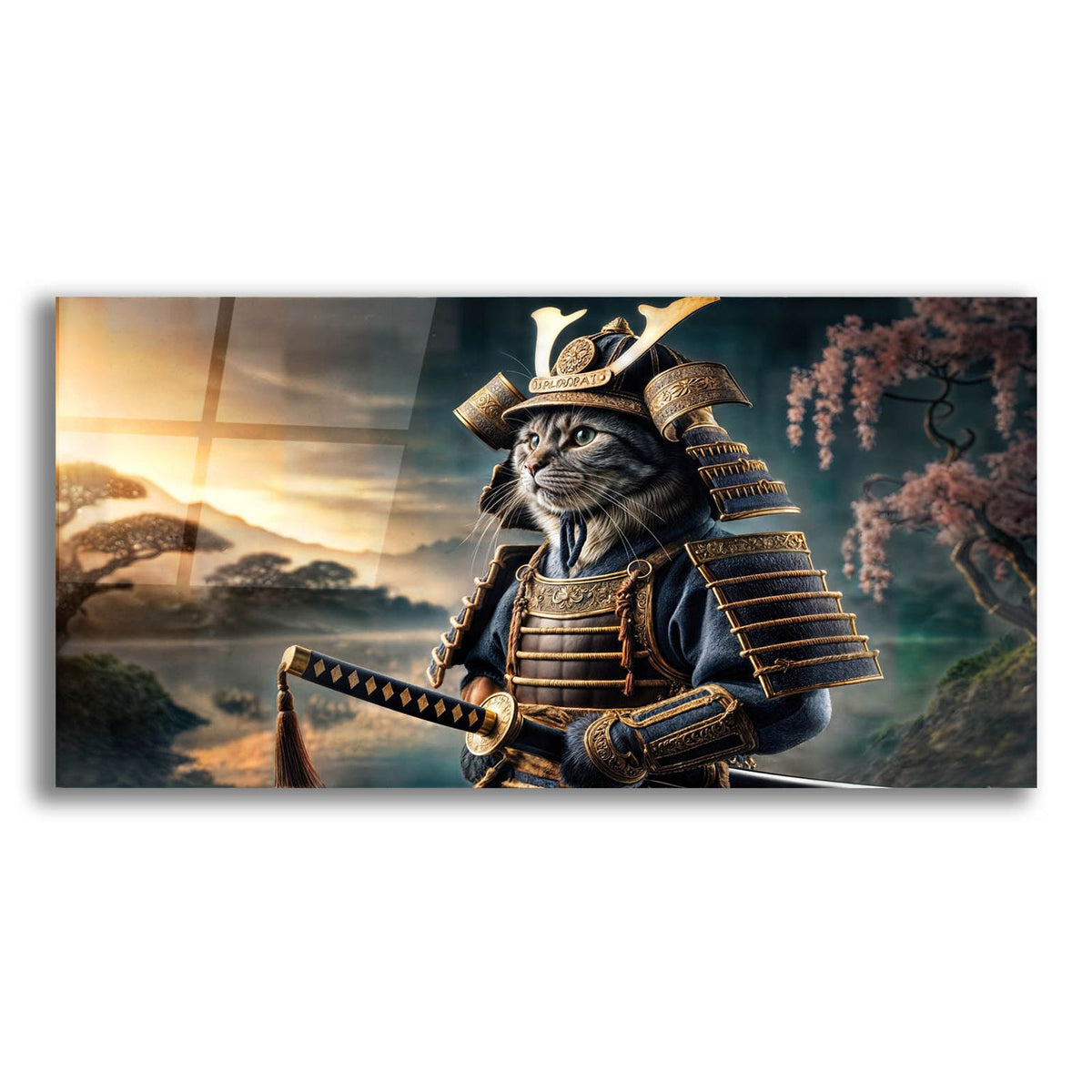Cat Samurai by Rey Klimt acrylic glass wall art