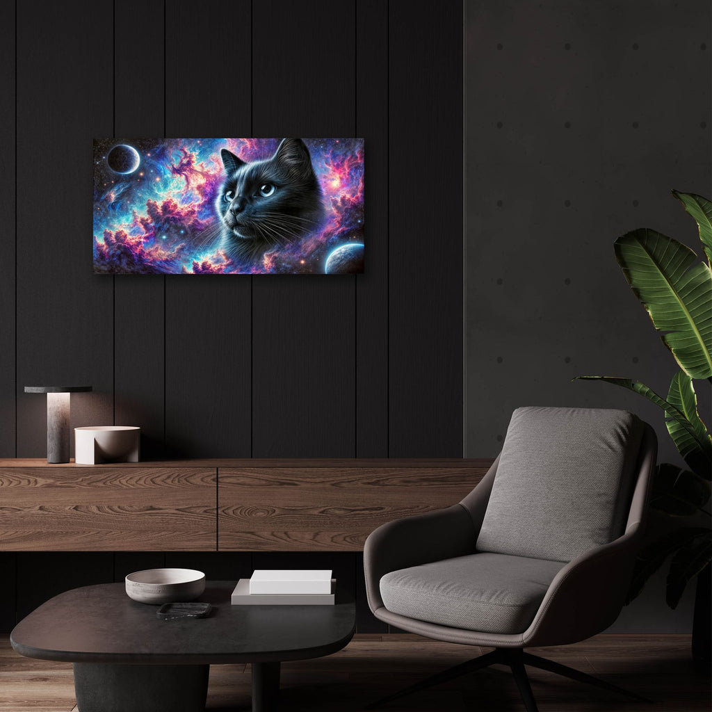 Cat Universe by Rey Klimt - 24x12 acrylic wall art in a room