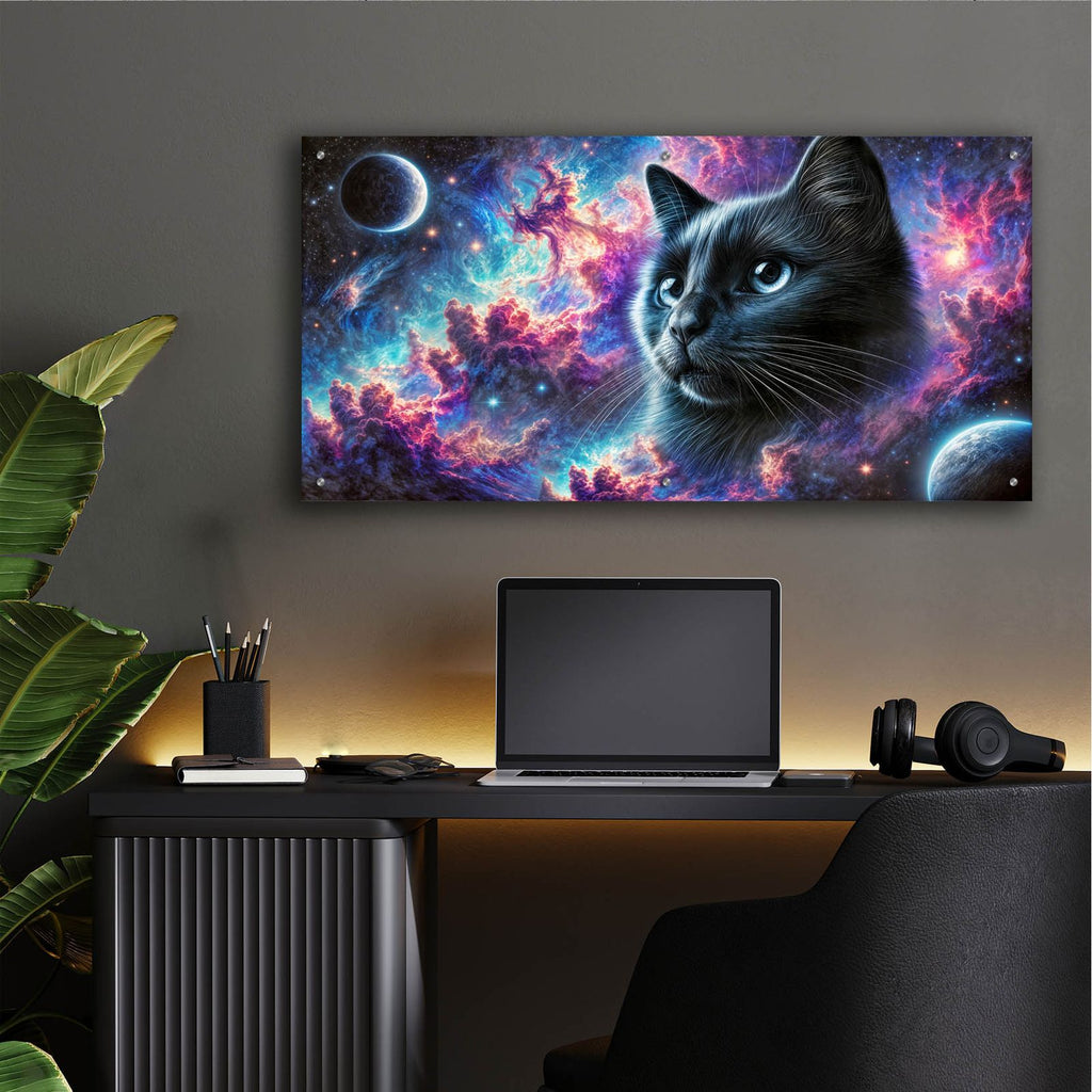 Cat Universe by Rey Klimt - 48x24 acrylic wall art in a room