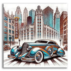 Chicago Art Deco Car by Rey Klimt acrylic glass wall art