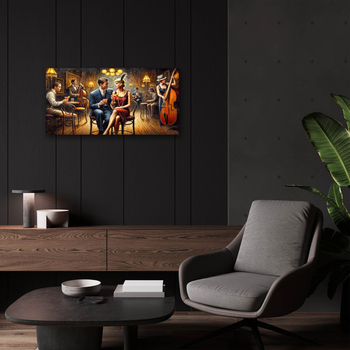 Chicago Speakeasy by Rey Klimt - 24x12 acrylic wall art in a room