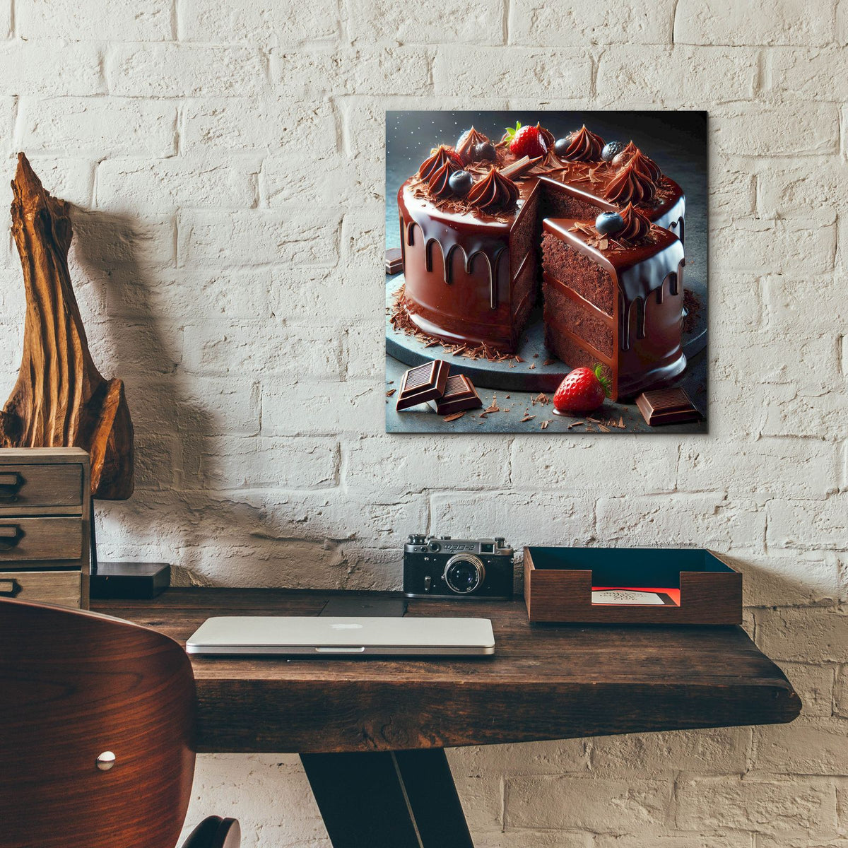 Chocolate Cake by Rey Klimt - 12x12 acrylic wall art in a room