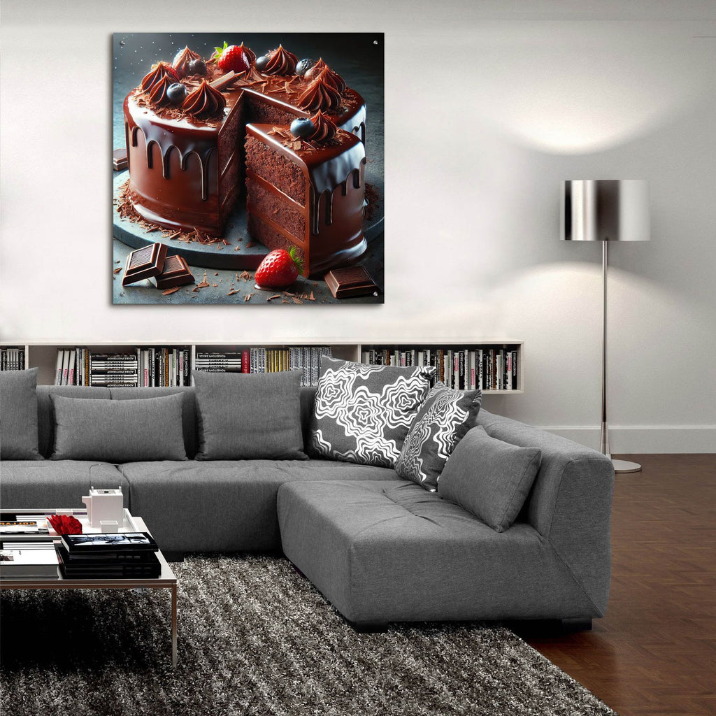 Chocolate Cake by Rey Klimt - 36x36 acrylic wall art in a room