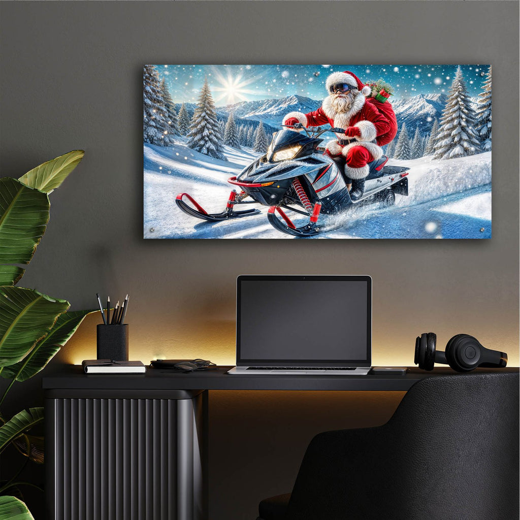 Contemporary Santa Clause by Rey Klimt - 48x24 acrylic wall art in a room