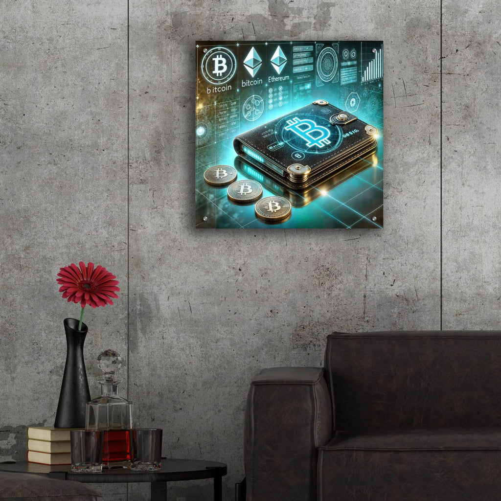 Crypto Wallet by Rey Klimt - 24x24 acrylic wall art in a room