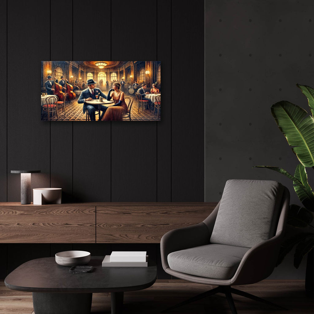 Date Night In Vintage New York by Rey Klimt - 24x12 acrylic wall art in a room