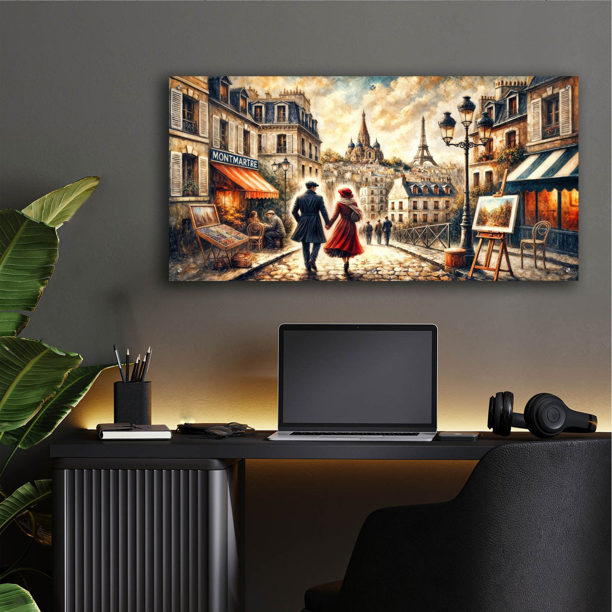 Date Night Montmartre by Rey Klimt - 48x24 acrylic wall art in a room