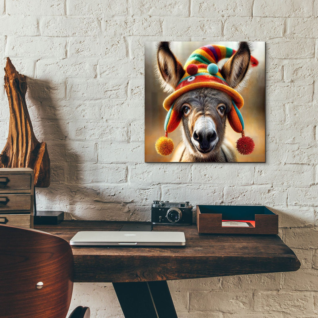 Donkey Portrait by Rey Klimt - 12x12 acrylic wall art in a room