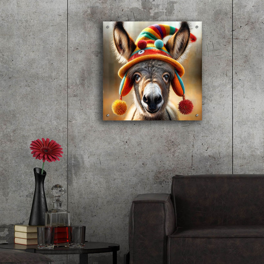 Donkey Portrait by Rey Klimt - 24x24 acrylic wall art in a room