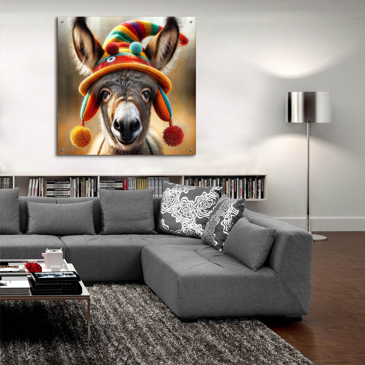 Donkey Portrait by Rey Klimt - 36x36 acrylic wall art in a room
