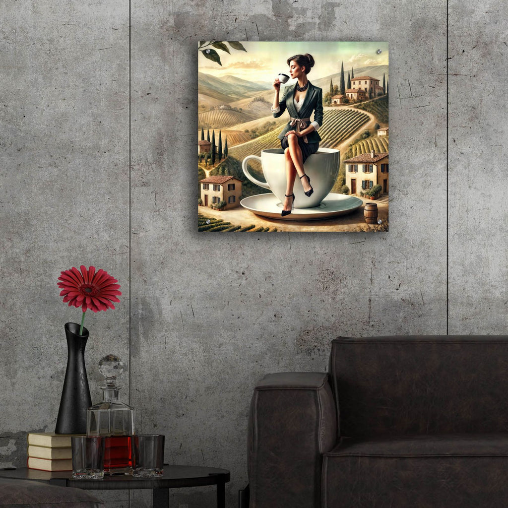Double Espresso In Italy by Rey Klimt - 24x24 acrylic wall art in a room