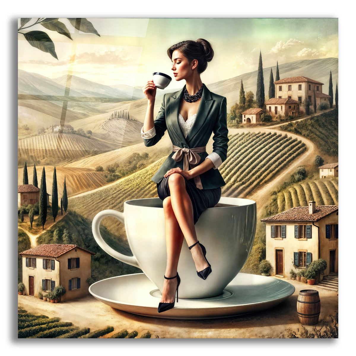 Double Espresso In Italy by Rey Klimt acrylic glass wall art