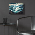 Foggy Mountains Landscape by Rey Klimt - 16x12 acrylic wall art in a room