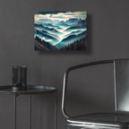 Foggy Mountains Landscape by Rey Klimt - 16x12 acrylic wall art in a room