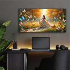 Girl & Butterflies by Rey Klimt - 48x24 acrylic wall art in a room