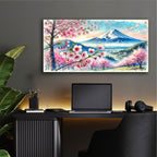 Japan Country Scene Watercolor by Rey Klimt - 48x24 acrylic wall art in a room