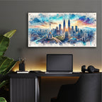Kuala Lumpur Watercolor by Rey Klimt - 48x24 acrylic wall art in a room