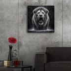 Lion In Rain Drops by Rey Klimt - 24x24 acrylic wall art in a room