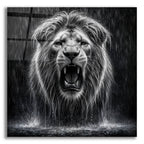 Lion In Rain Drops by Rey Klimt acrylic glass wall art