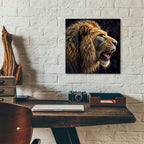 Lion Portrait - Roar Of The Storm by Rey Klimt - 12x12 acrylic wall art in a room