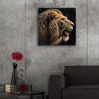 Lion Portrait - Roar Of The Storm by Rey Klimt - 24x24 acrylic wall art in a room