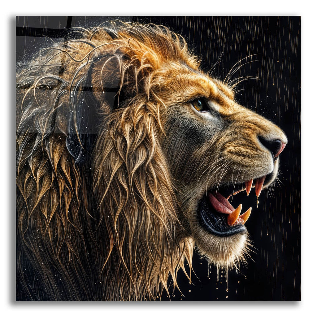 Lion Portrait - Roar Of The Storm by Rey Klimt acrylic glass wall art
