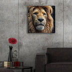 Lion Portrait by Rey Klimt - 24x24 acrylic wall art in a room