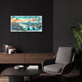 London Uk Watercolor by Rey Klimt - 24x12 acrylic wall art in a room