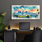 Los Angeles Watercolor by Rey Klimt - 48x24 acrylic wall art in a room