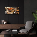 Morning Coffee & Baguettes by Rey Klimt - 24x12 acrylic wall art in a room
