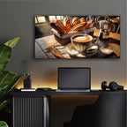 Morning Coffee & Baguettes by Rey Klimt - 48x24 acrylic wall art in a room