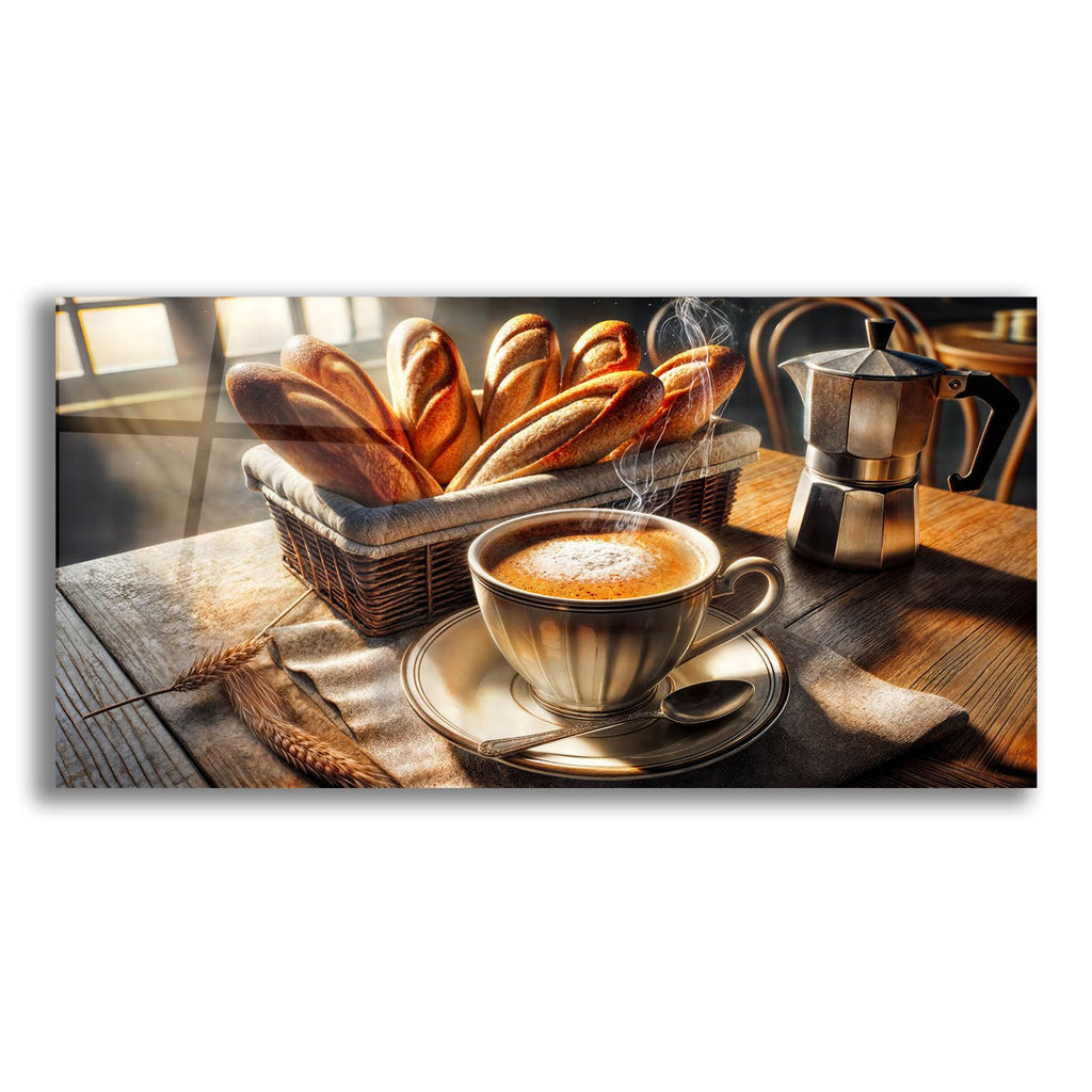 Morning Coffee & Baguettes by Rey Klimt acrylic glass wall art