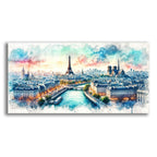 Paris France Watercolor by Rey Klimt acrylic glass wall art