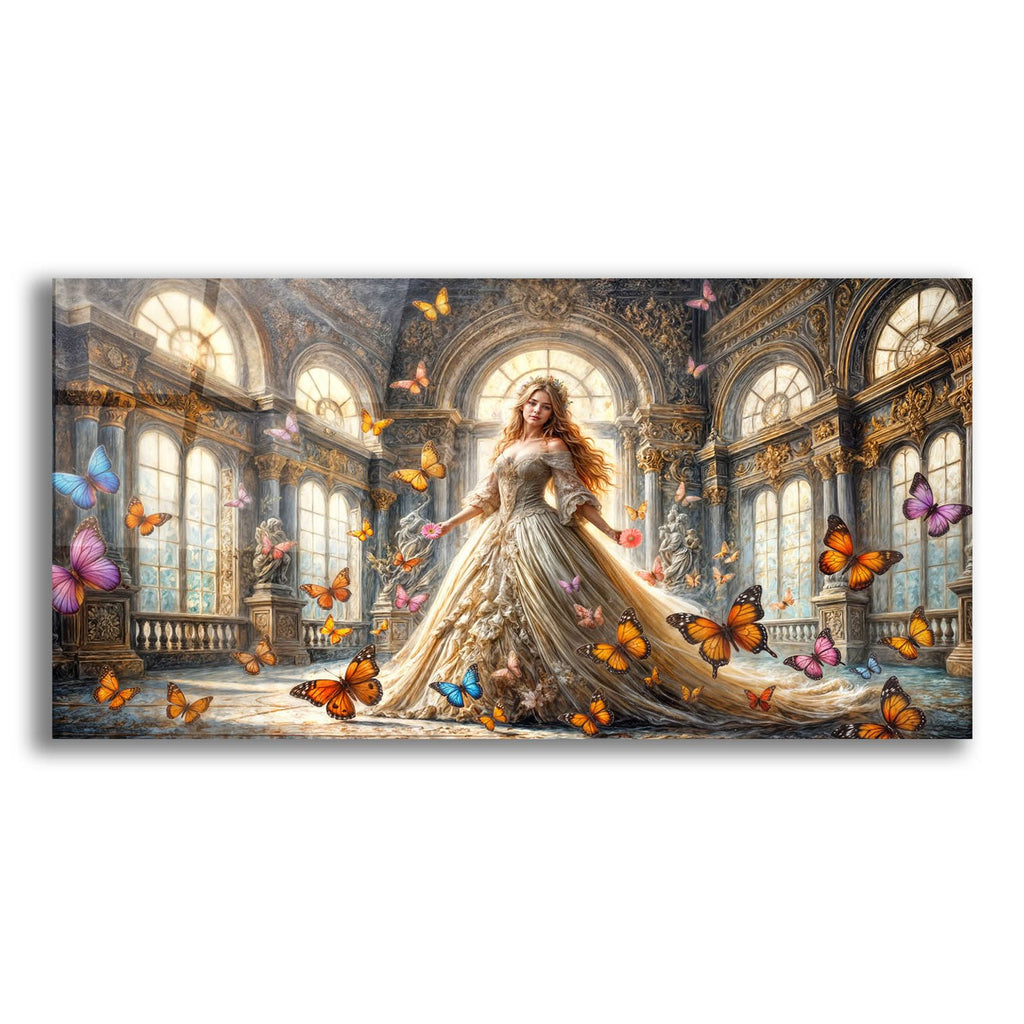 Princess & Butterflies by Rey Klimt acrylic glass wall art